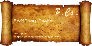 Prónay Csaba névjegykártya