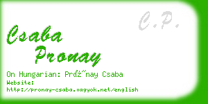 csaba pronay business card